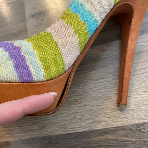 Missoni Slingback Peep Toe Pump Heels - Picture 8 of 11